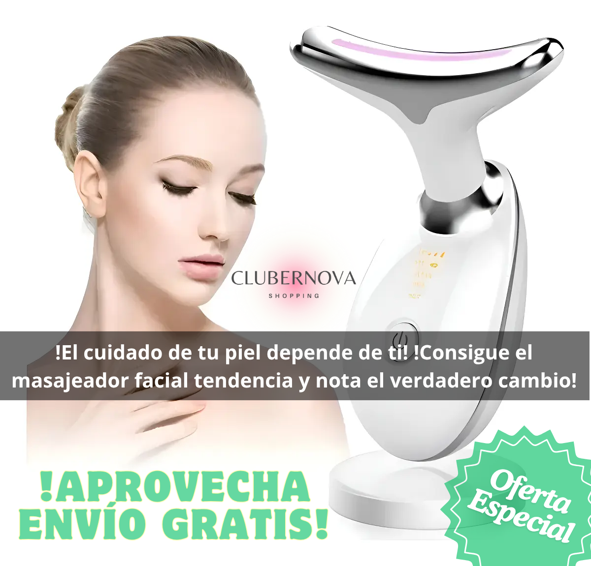 Masajeador Facial Led CluberlyGlow